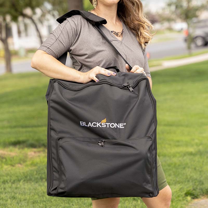 Complete 17-inch Adventure-Ready Griddle Bundle with hard cover and reinforced carry bag.