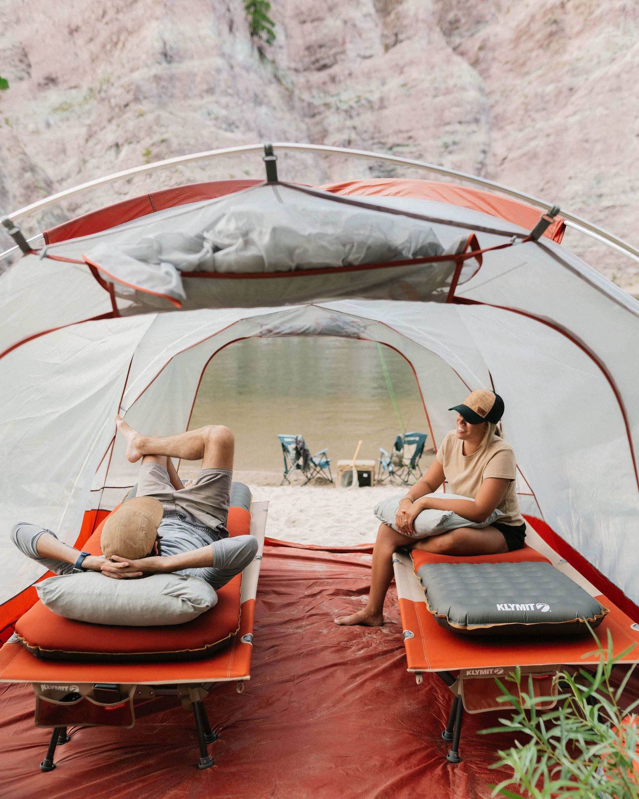 sleeping pad in the tent