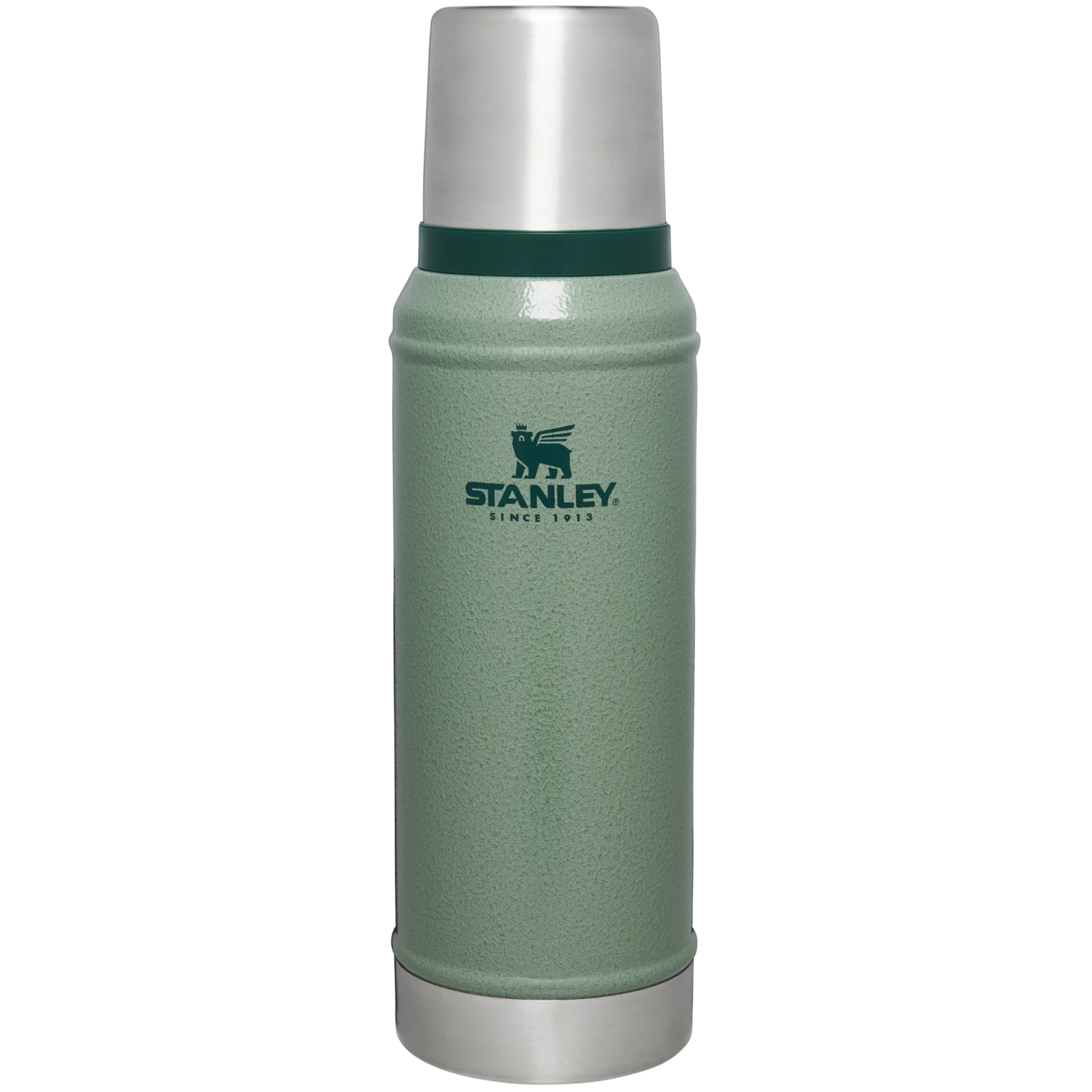 A sleek, durable bottle standing upright, made of recycled 18/8 stainless steel with a double-wall vacuum insulation. Its slim, streamlined design is perfect for one-handed holding, and the insulated lid doubles as a cup. The rugged build makes it leakproof, sweatproof, and drop-proof.