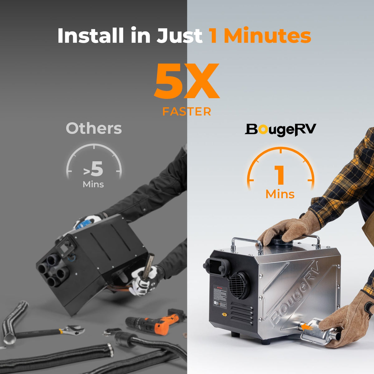 BougeRV 12V diesel heater for camping and cold-weather adventures