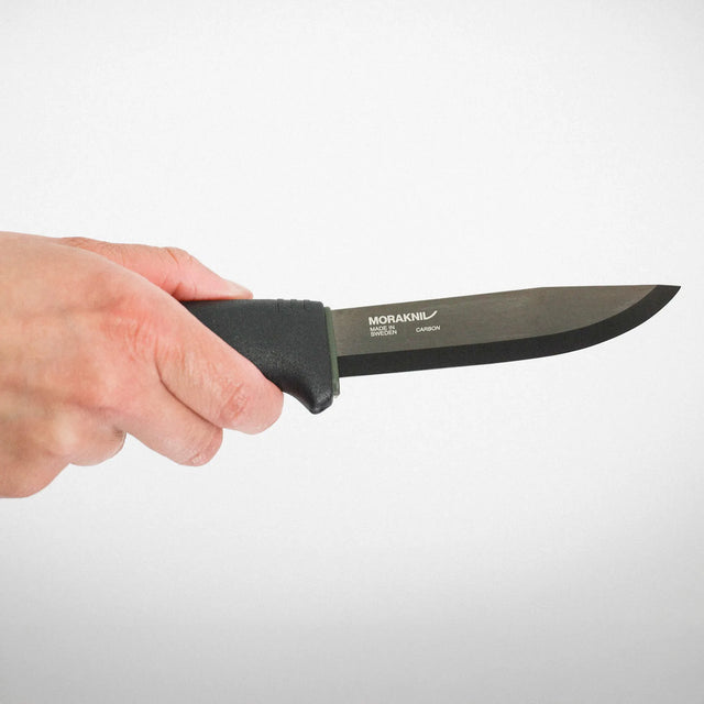 TPE rubber friction grip handle with finger guard on survival knife