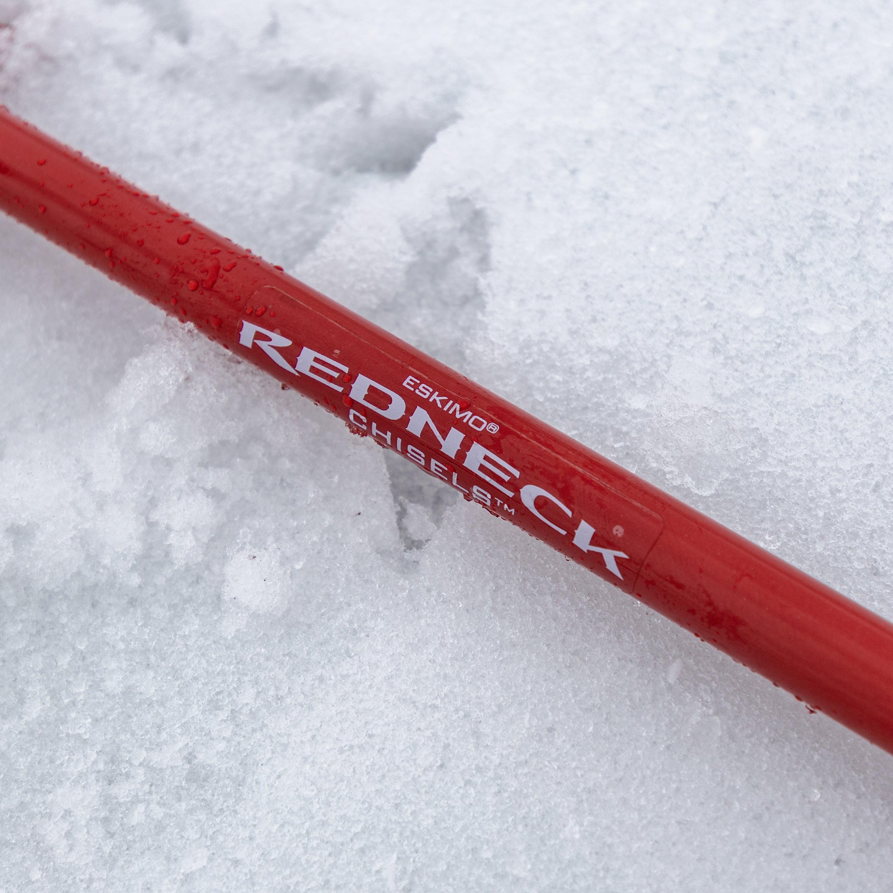 Close-up of sharpened triple-point chisel head for efficient ice chipping
