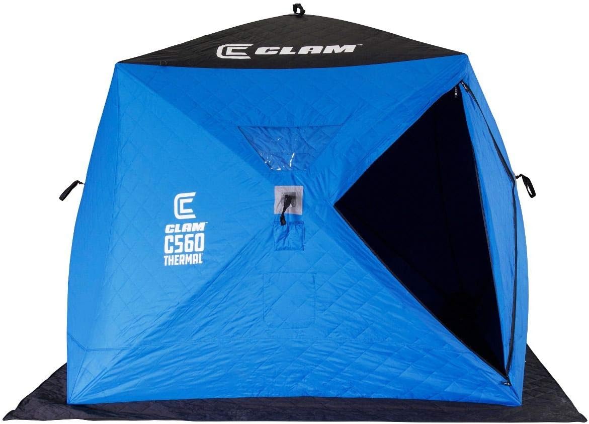 CLAM C-560 Lightweight Portable Pop Up Ice Fishing Angler Thermal Hub Shelter Tent 114477