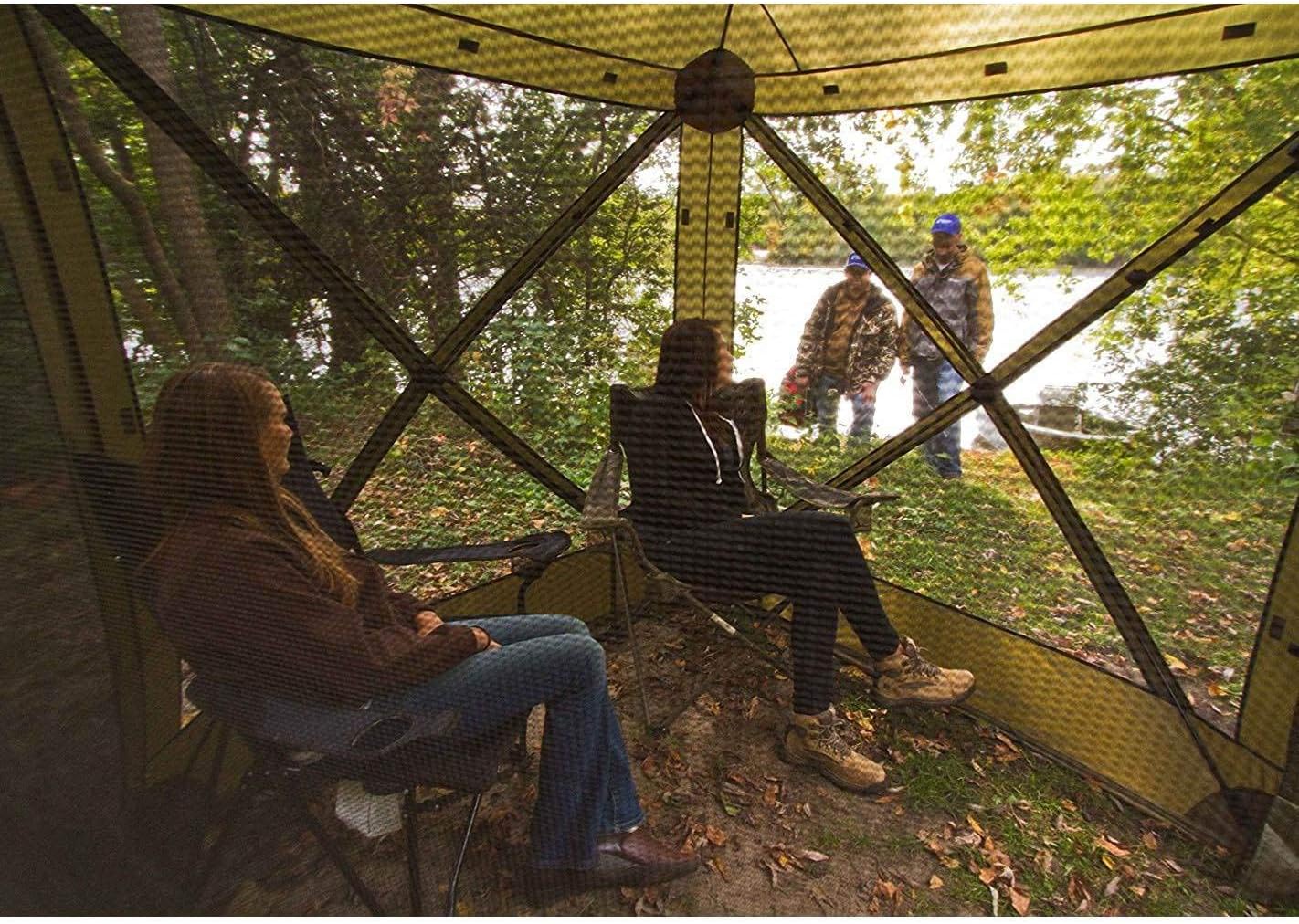 Clam Quick-Set Traveler portable 4-sided screen tent canopy set up outdoors