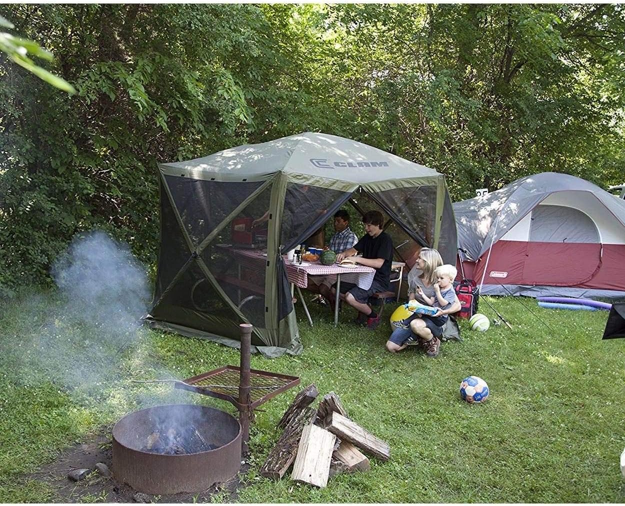CLAM Quick-Set Escape 11.5 x 11.5 Foot Portable Pop-Up Camping Gazebo 6 Sided- 109281