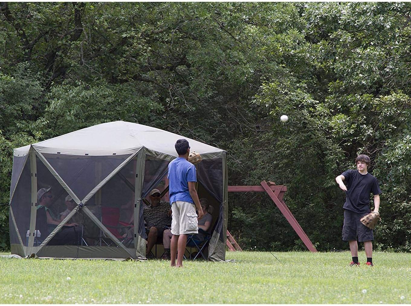 CLAM Quick-Set Escape 11.5 x 11.5 Foot Portable Pop-Up Camping Gazebo 6 Sided- 109281