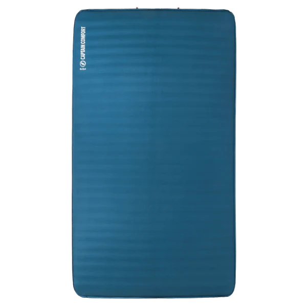 Self-inflating camping mattress with high-density foam and plush sleeping surface