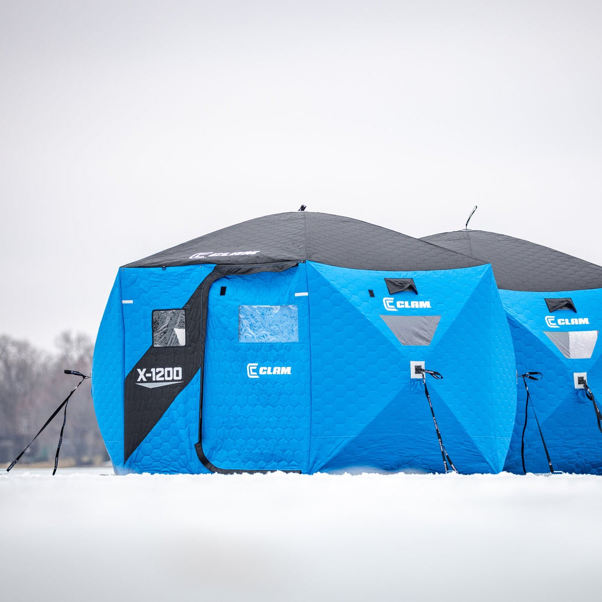 Clam X-1200 ice fishing shelter with MaxEntry doors
