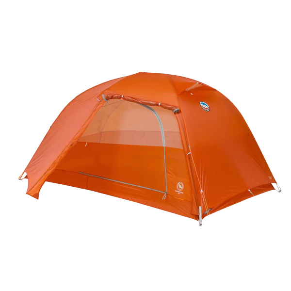 Two-person ultralight tent with awning-style doors and vestibules