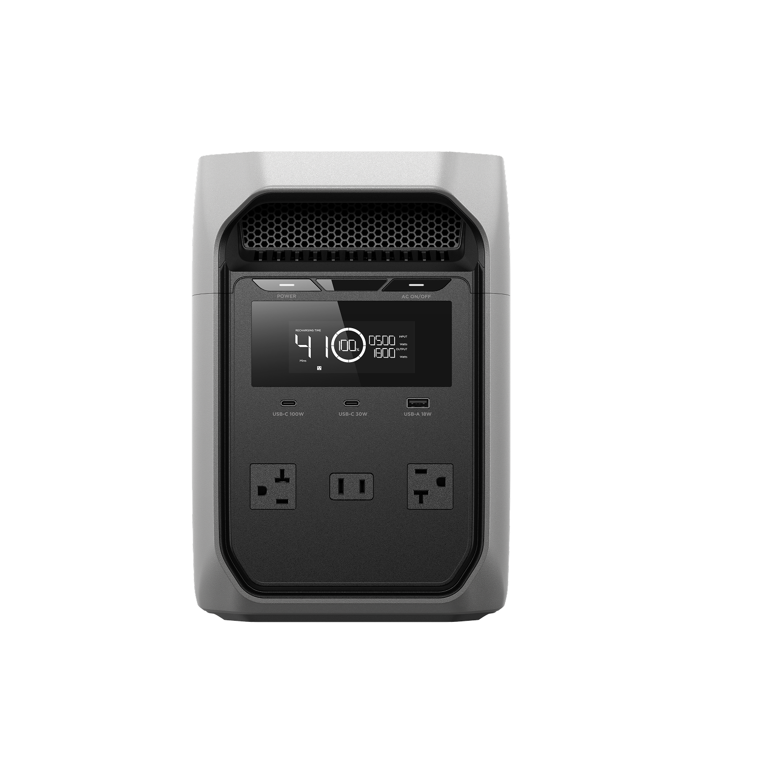 EcoFlow DELTA 3 Classic power station charging from 0 to 80 percent in 45 minutes using X-Stream fast charging technology.