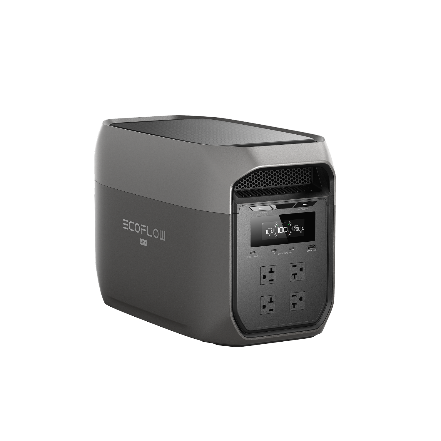 EcoFlow DELTA 3 Max Plus with multiple charging methods including wall, solar, generator, and alternator charging.