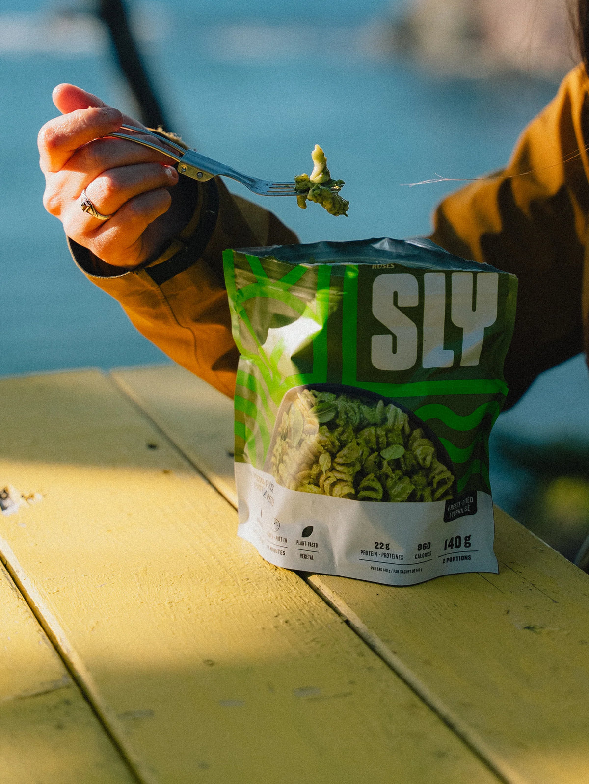 SLY Foods Pesto Pasta outdoor camping meal