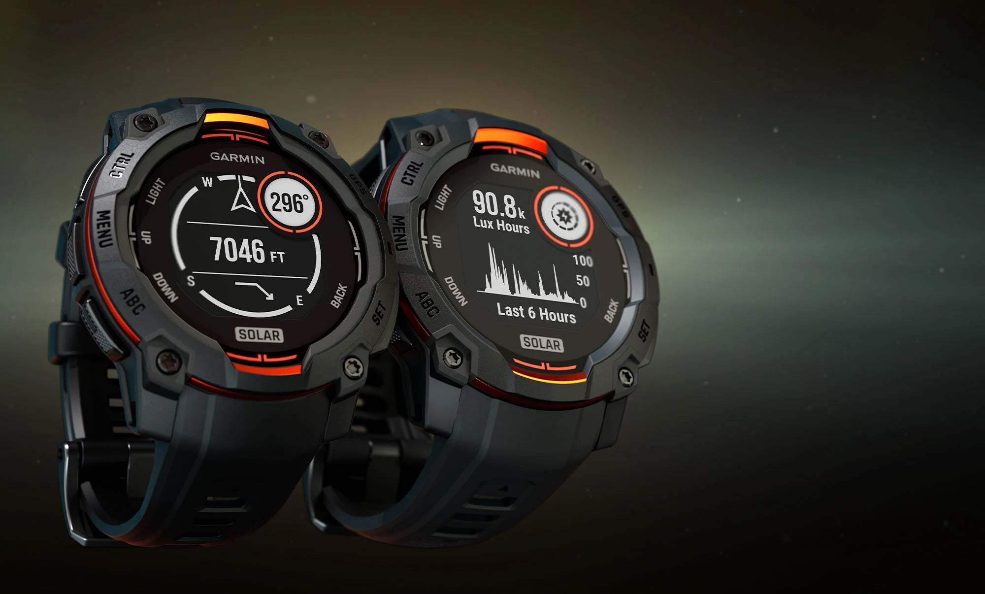 The watch screen showing VO2 Max stats and altitude adjustment levels.