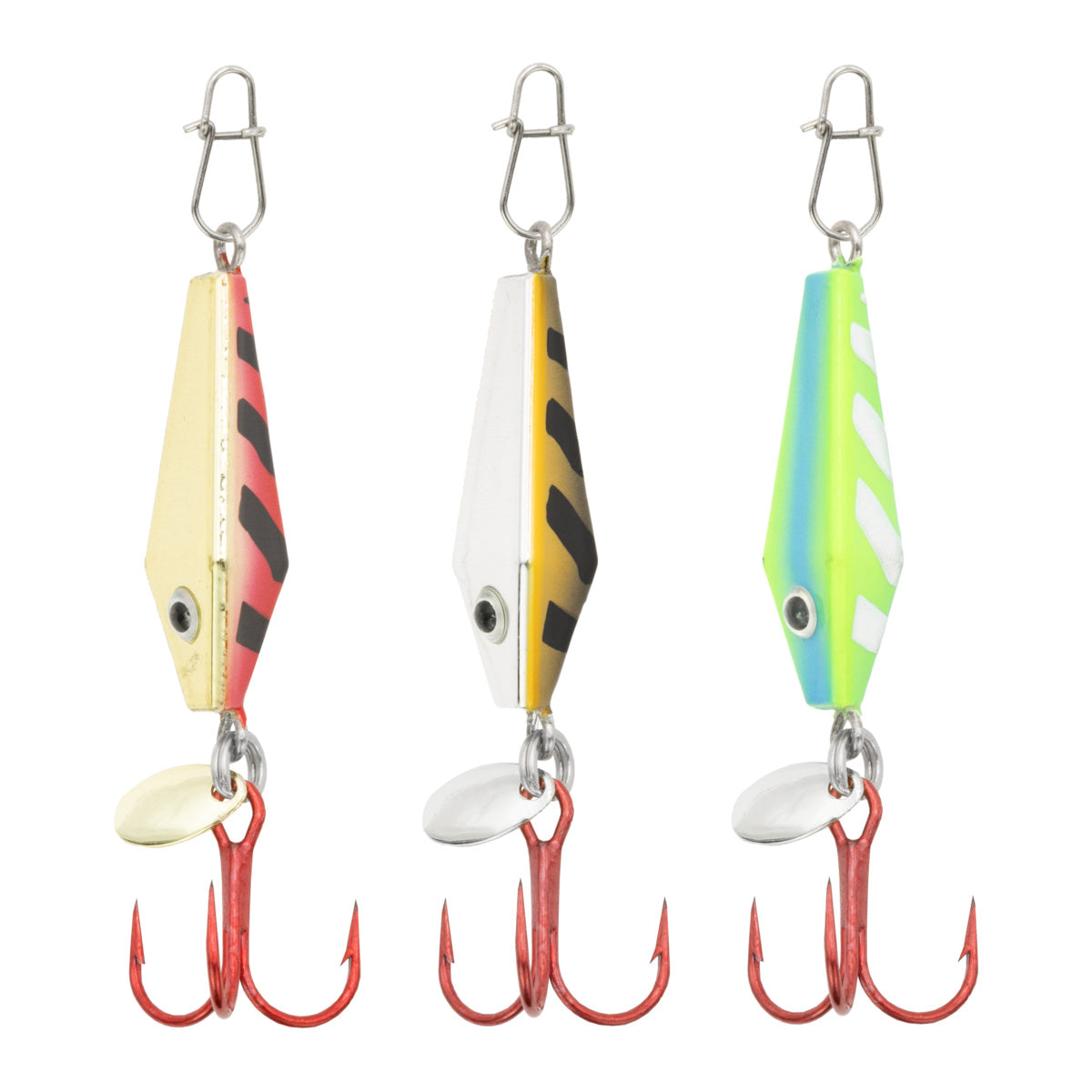 Clam Diamond Drop Tungsten Spoon 3-pack for ice fishing