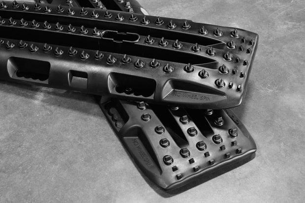 Durable RototraX recovery boards with RotopaX-compatible mounting holes, built from heavy-duty plastic.