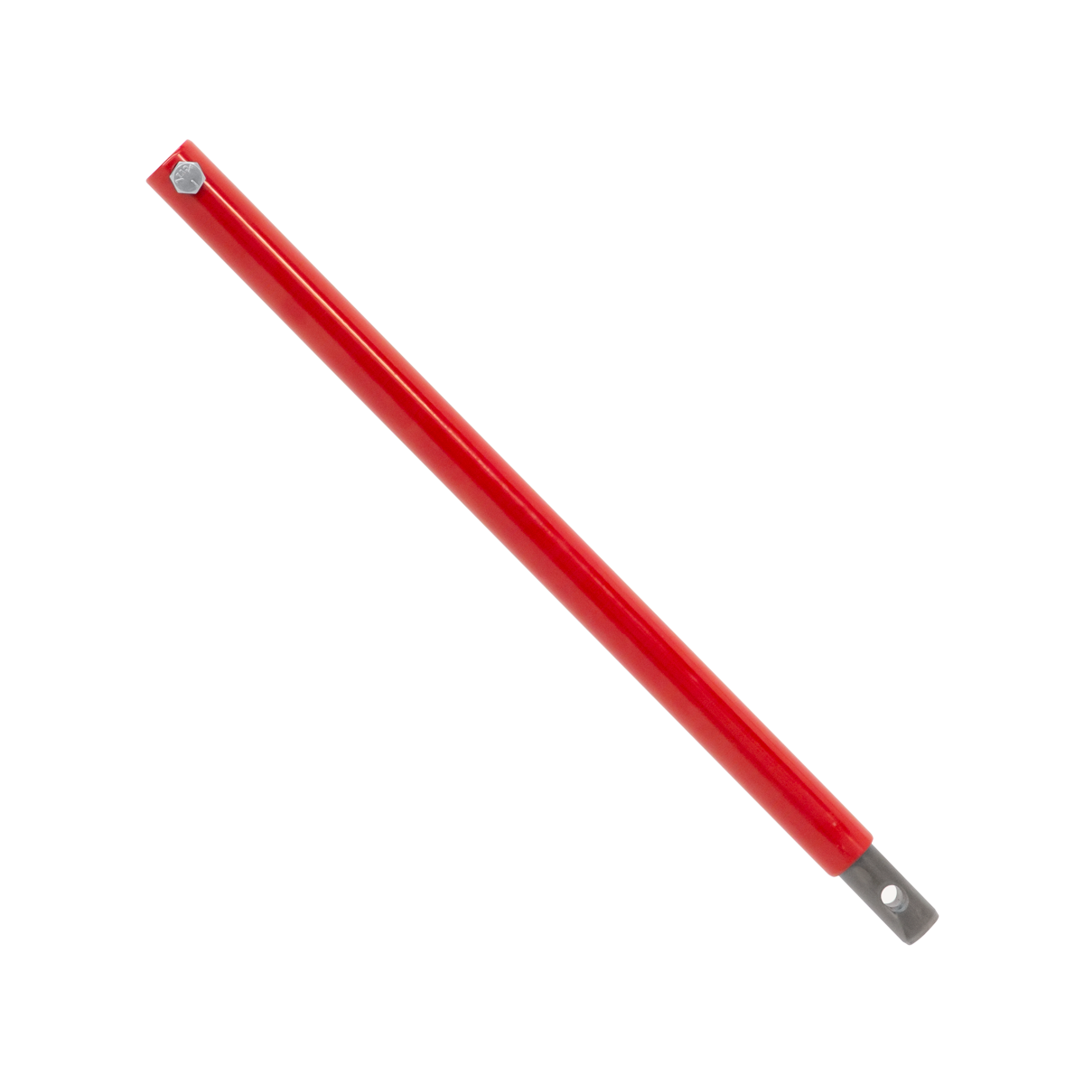 "Illustration showing the extended length of an Eskimo power auger in thick ice conditions, emphasizing increased drilling depth."