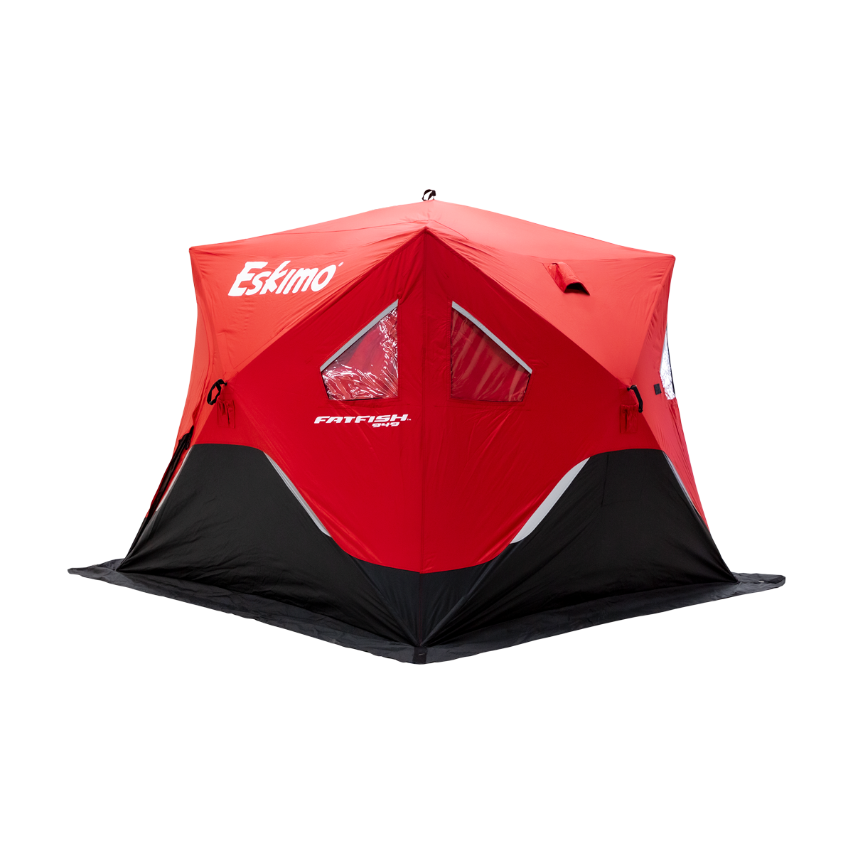 Wide-bottom design of FatFish™ 949 ice fishing shelter offering more fishable area for enhanced comfort and utility