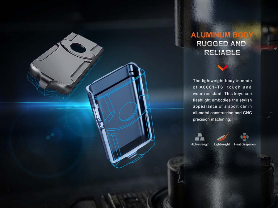 Fenix E03R V2.0 USB-C charging port and battery indicator