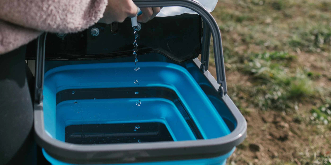Flat Pack Sink 16L made with durable, BPA-free polypropylene and a strong mid-section for extra stability