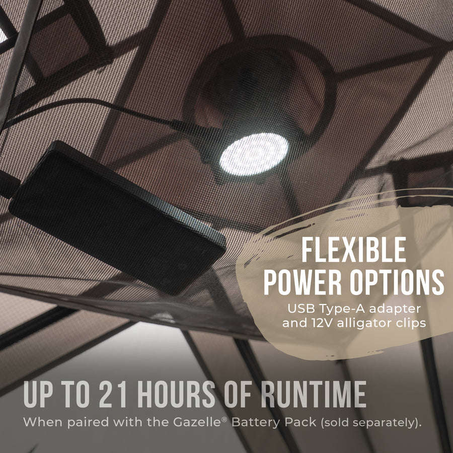 Gazelle Connect 1400-lumen LED light kit for camping tents and gazebos