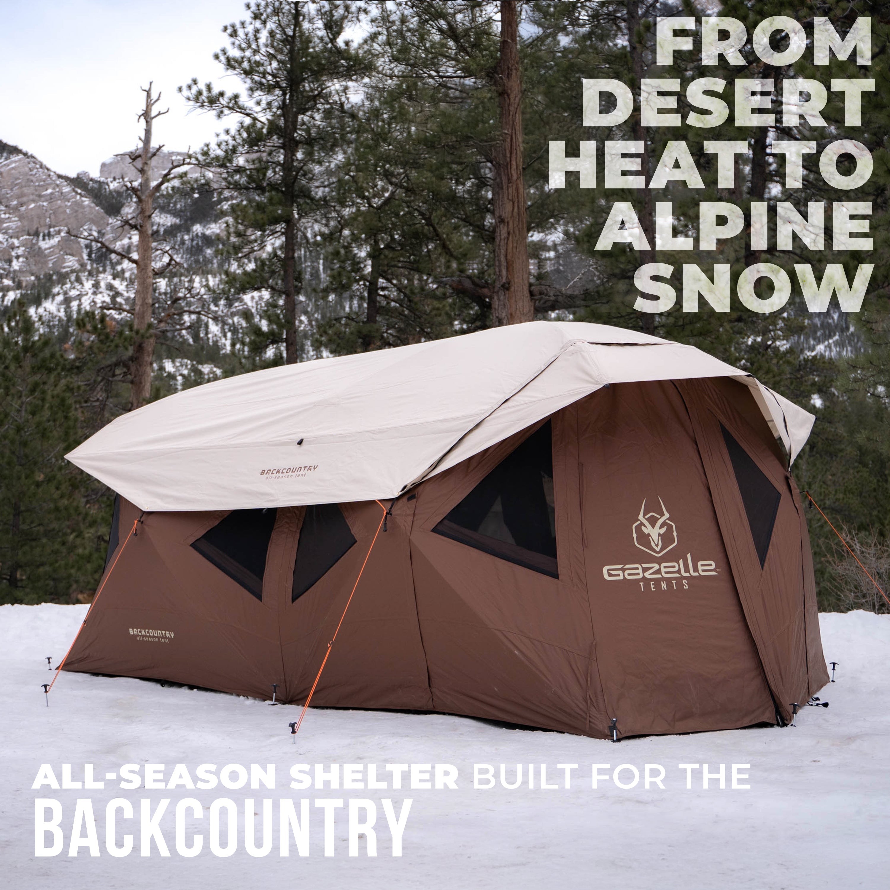 Gazelle Backcountry T10 four-season hub shelter for overlanding