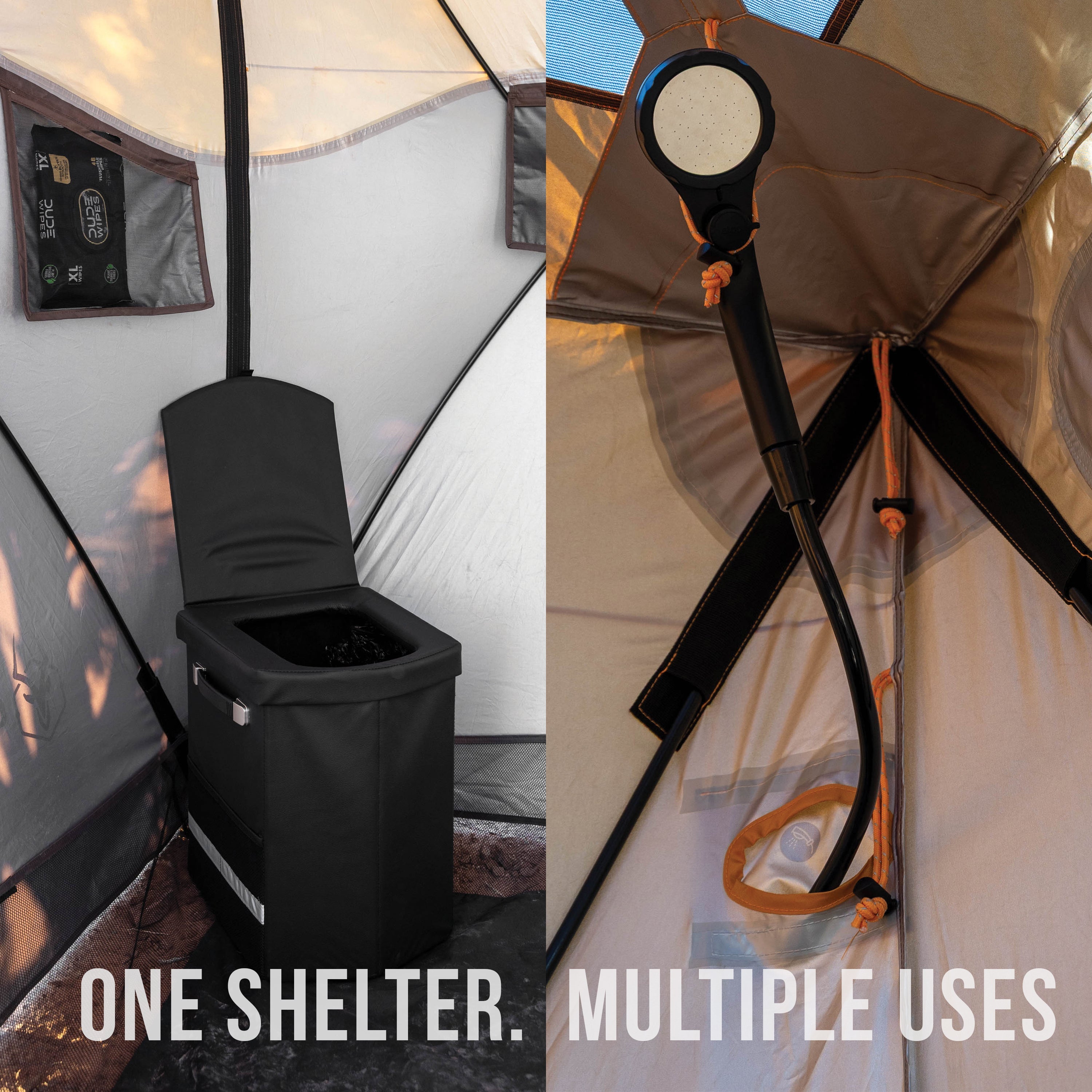 Instant pop-up privacy tent for camping showers, portable toilets, and changing
