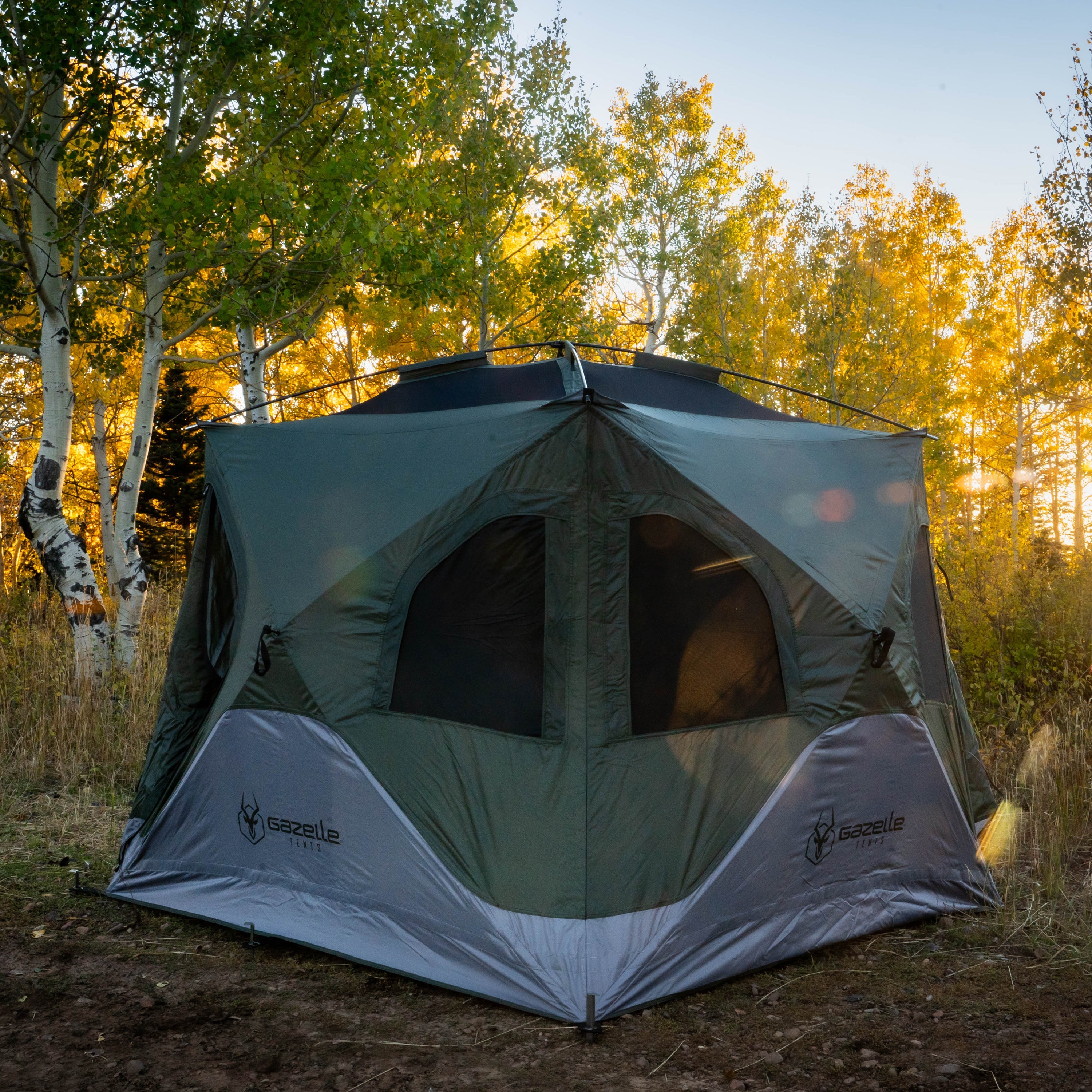 Gazelle T3X Hub Tent with rugged waterproof design and UV50+ rated polyester shell.