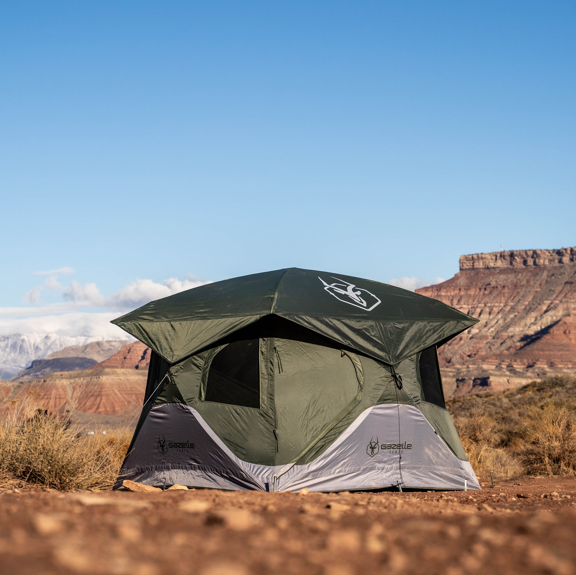 Spacious interior of the Gazelle T3X Hub Tent accommodating three adults with room for gear