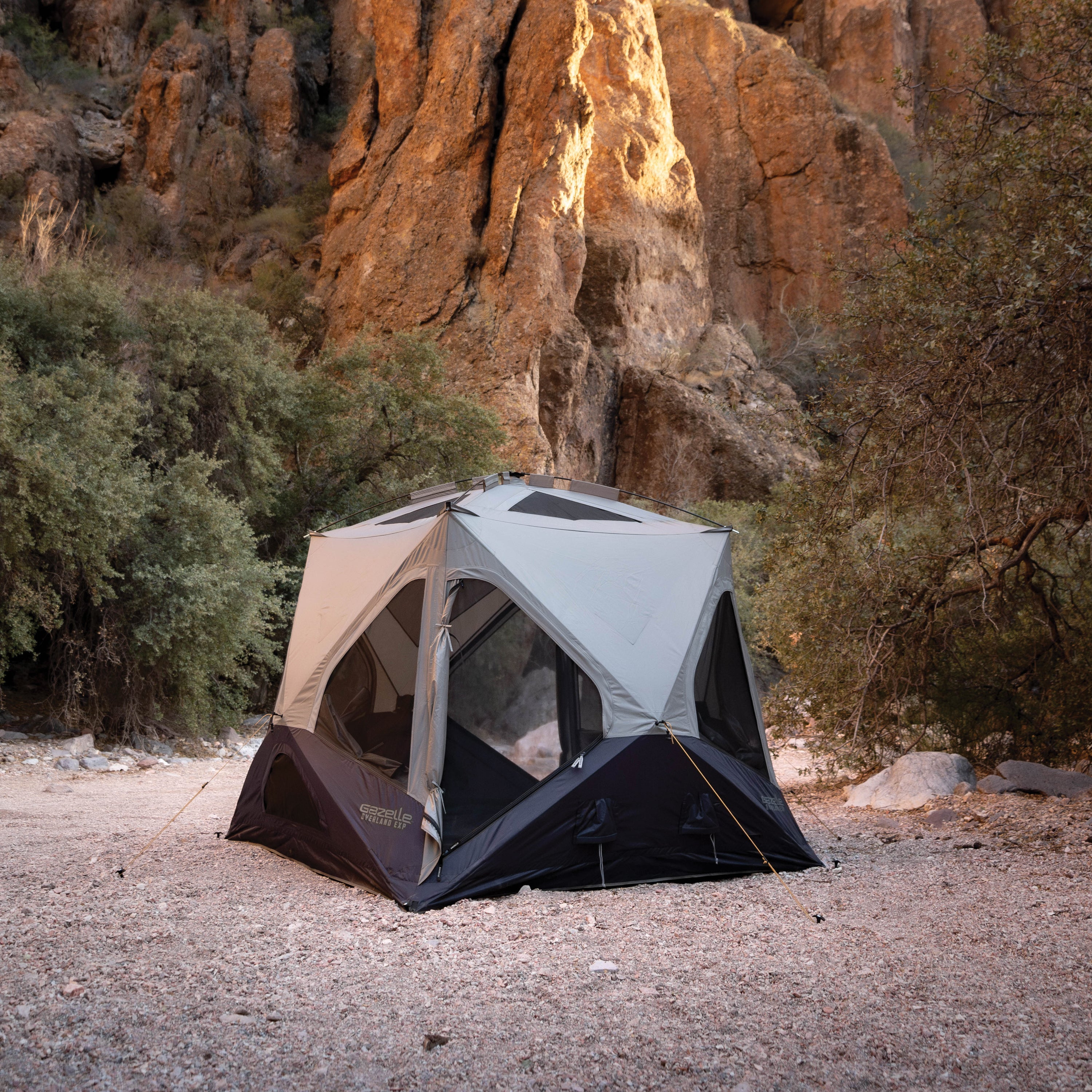 Tent with Foundation Feet for added wind resistance and stability in harsh weather