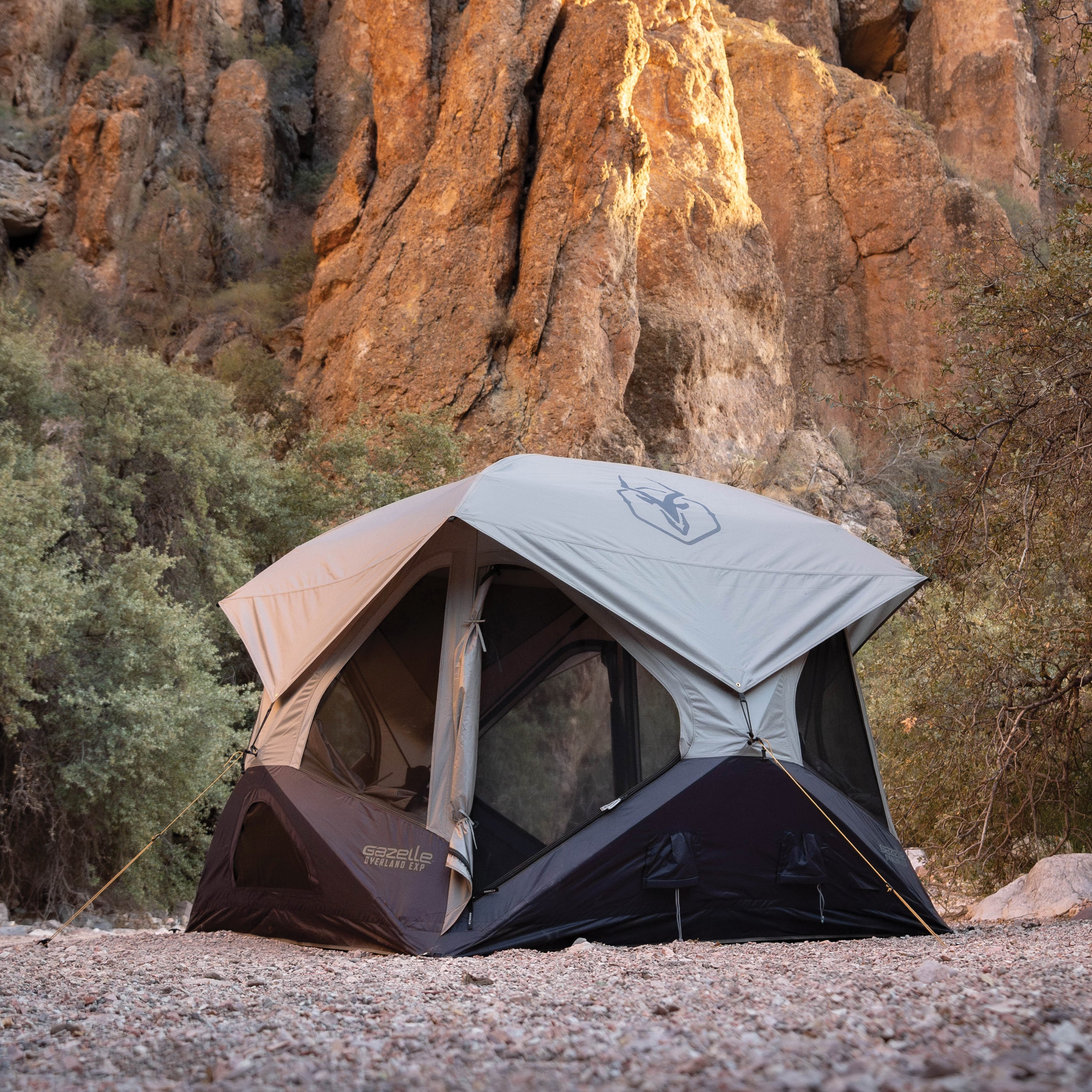 T4 Overland EXP tent with two D-shaped mesh doors for ventilation