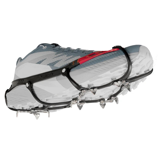 Kahtoola MICROspikes Ghost ultralight traction cleats for hiking and trail running on icy terrain