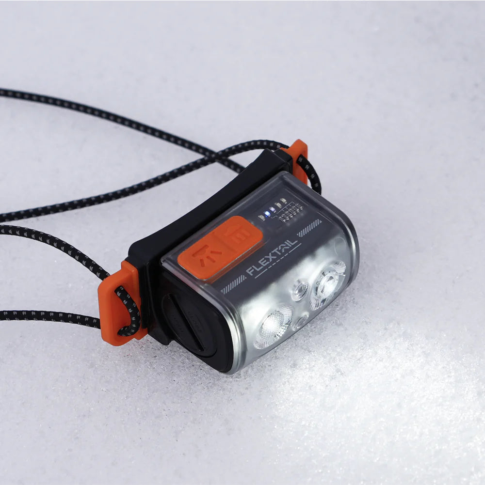 Rechargeable outdoor flashlight with ultra-low 1 lumen mode for extended runtime