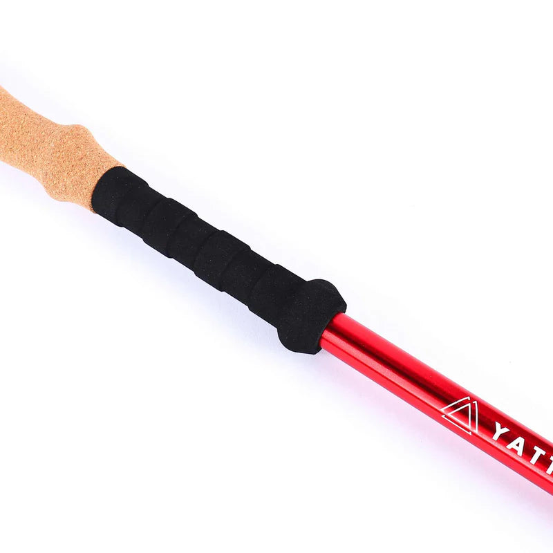 Compact collapsible hiking sticks with quick-adjust height locking system