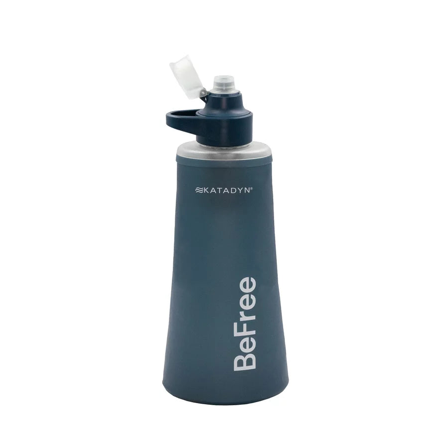 Katadyn BeFree AC 1.0L Slate Blue water filtration system with HydraPak SoftFlask
