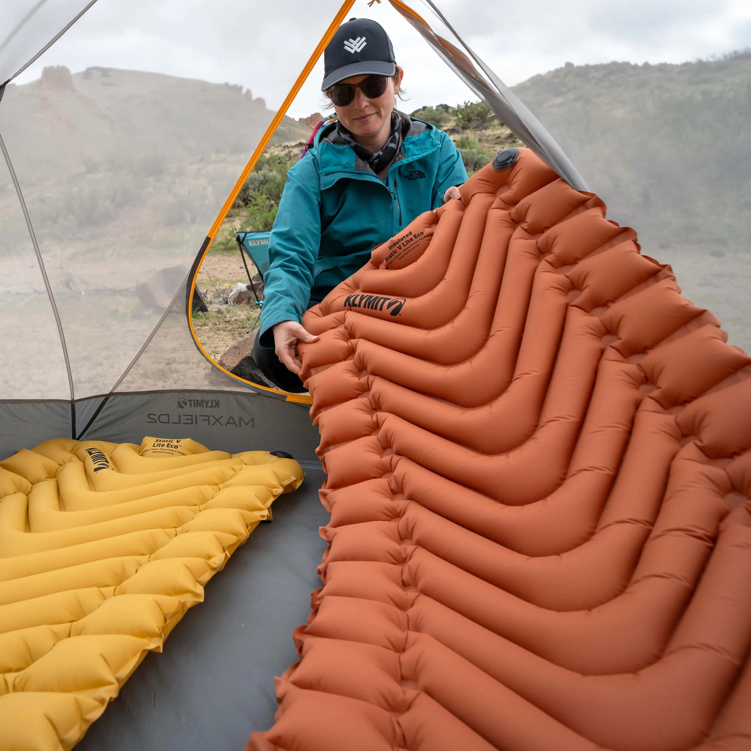 Close-up of rugged 30D polyester fabric on the Insulated Static V Lite Eco sleeping pad