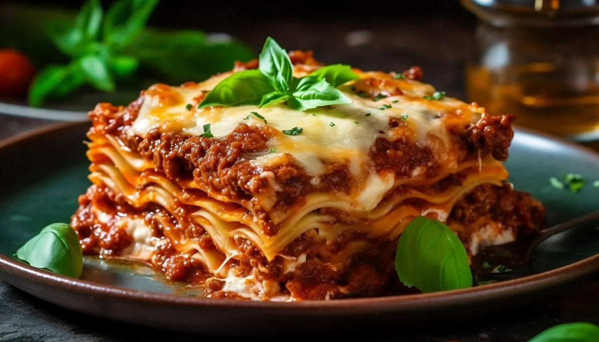 Beef and pork lasagna freeze-dried outdoor adventure meal