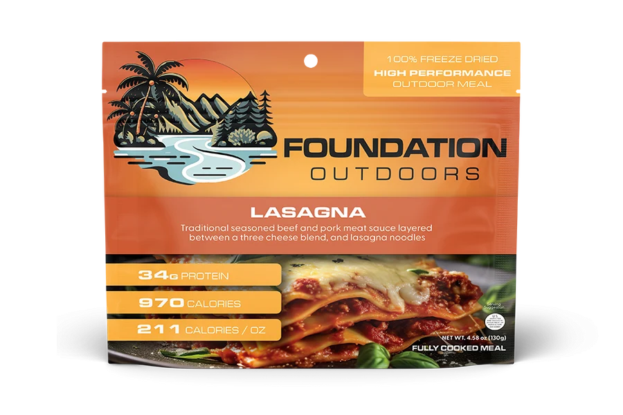 FOUNDATION Outdoors Beef and Pork Lasagna Freeze-Dried Meal