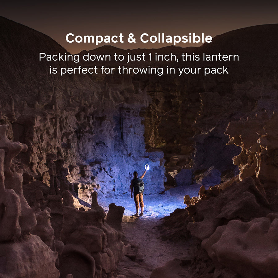 Portable RGB solar light with color-cycle feature and collapsible 1-inch profile