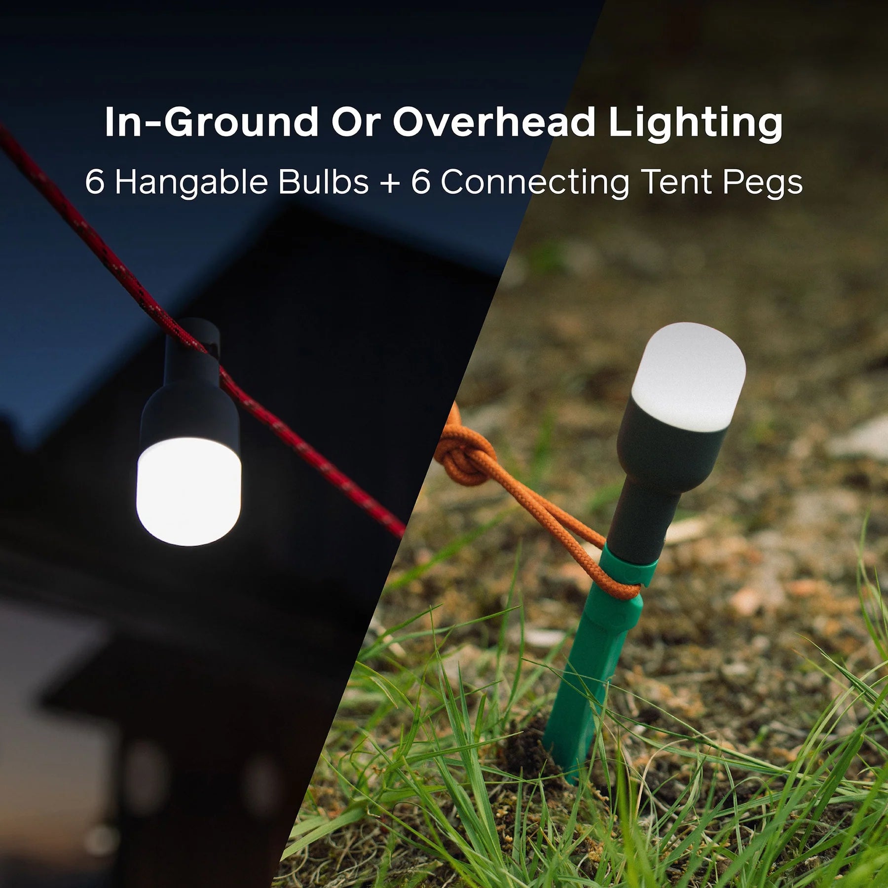 Portable string lights with solar and USB-C charging options