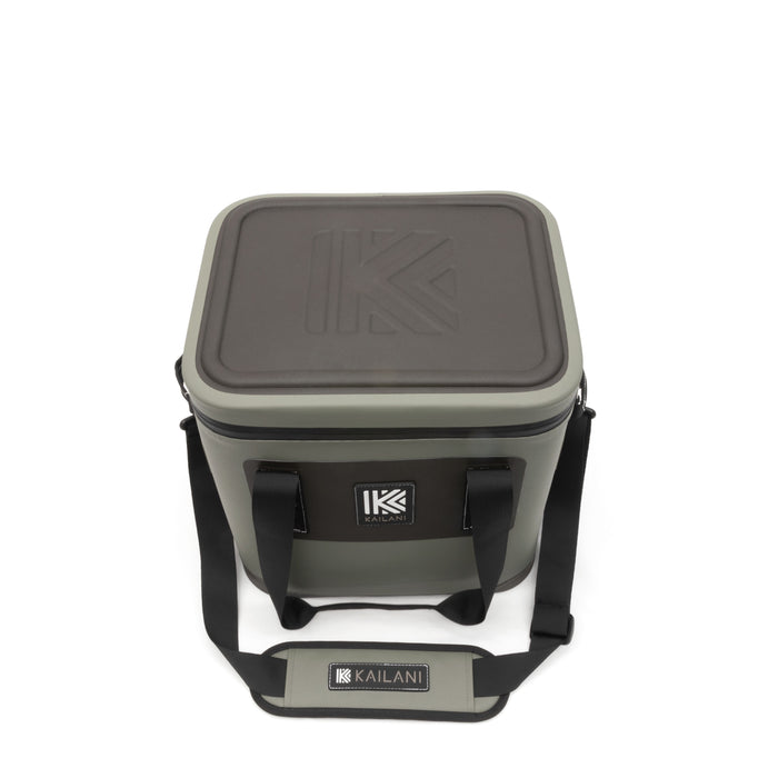 Premium soft cooler with leak-proof zipper and waterproof outer shell.