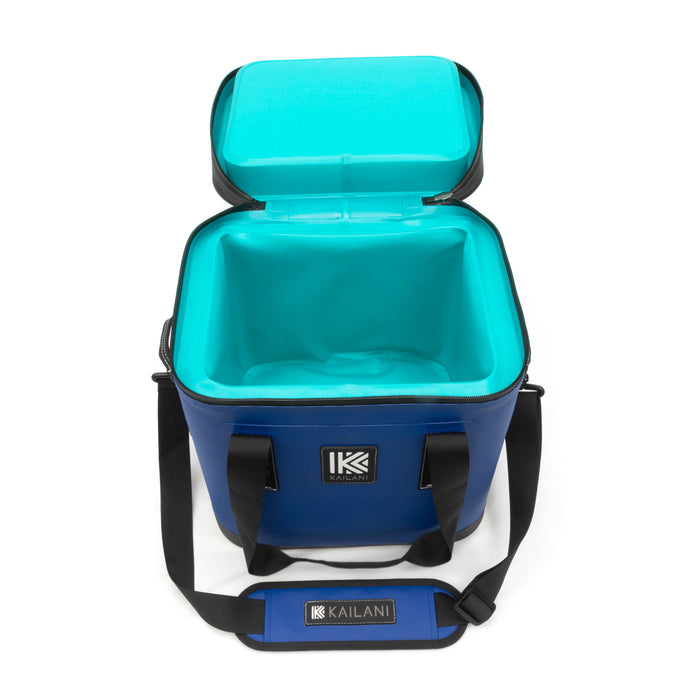 Compact and sturdy soft cooler ideal for camping, hiking, and picnics.