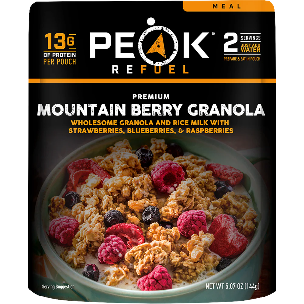 Peak Refuel Mountain Berry Granola freeze dried camping breakfast meal