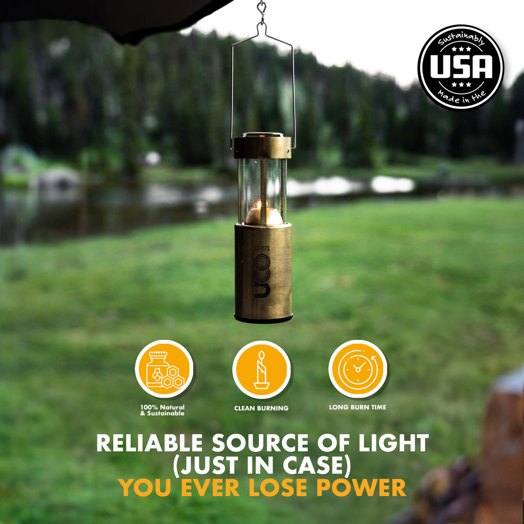 UCO camping candle with 12 to 18 hour burn time
