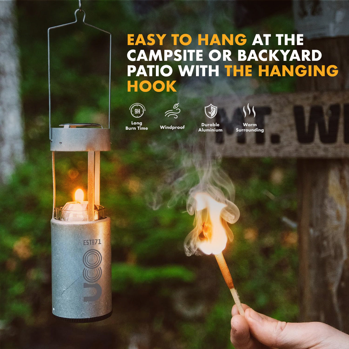 Detailed view of the viewing slot on the side of the Original Candle Lantern, allowing easy monitoring of remaining candle burn time.