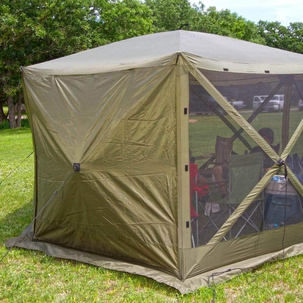 Clam Quick-Set shelter wind panel showing durable 150D Poly-Oxford fabric