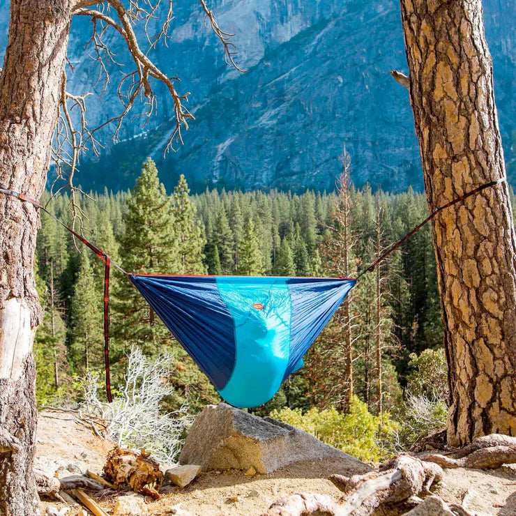 Upright hammock chair for camping and outdoor lounging with 300 lb weight capacity