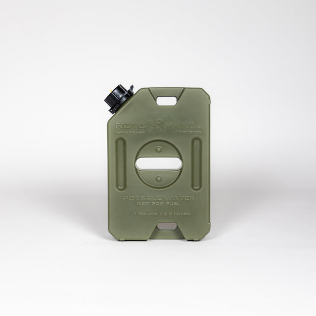 Heavy-duty 1 gallon RotoPax water storage container BPA-free plastic