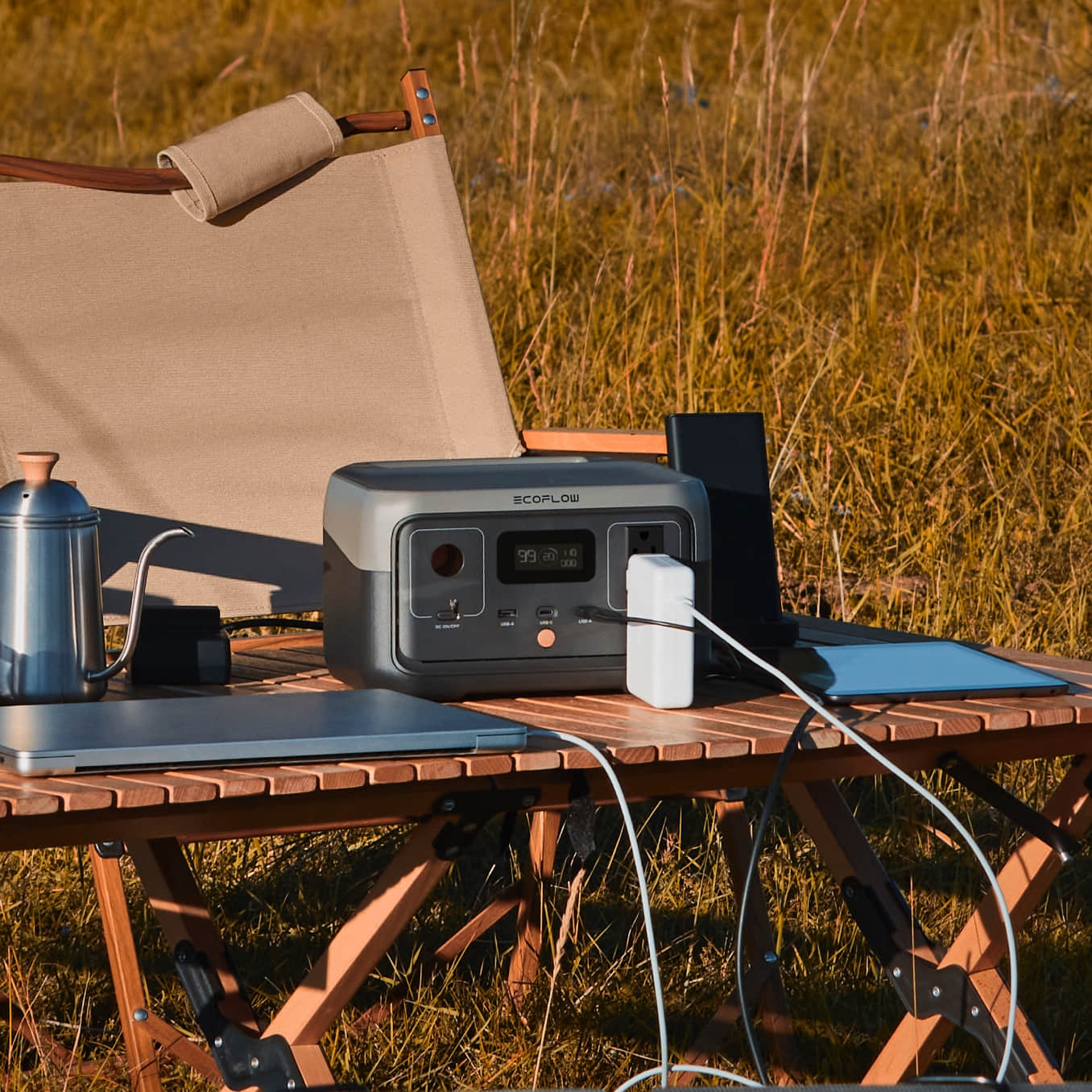 Compact backup power station providing emergency power during a household outage