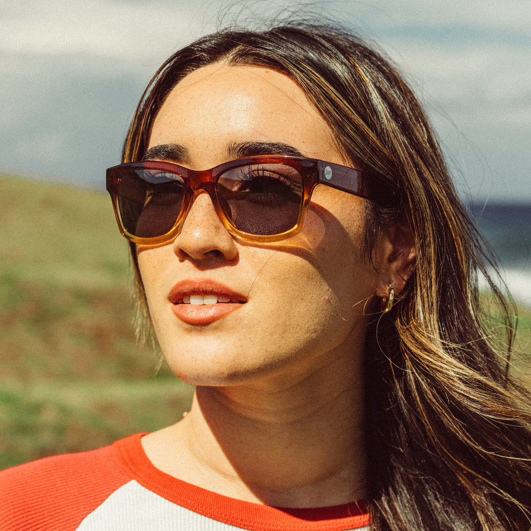 Sunski Targa sunglasses with mirrored bronze polarized lenses