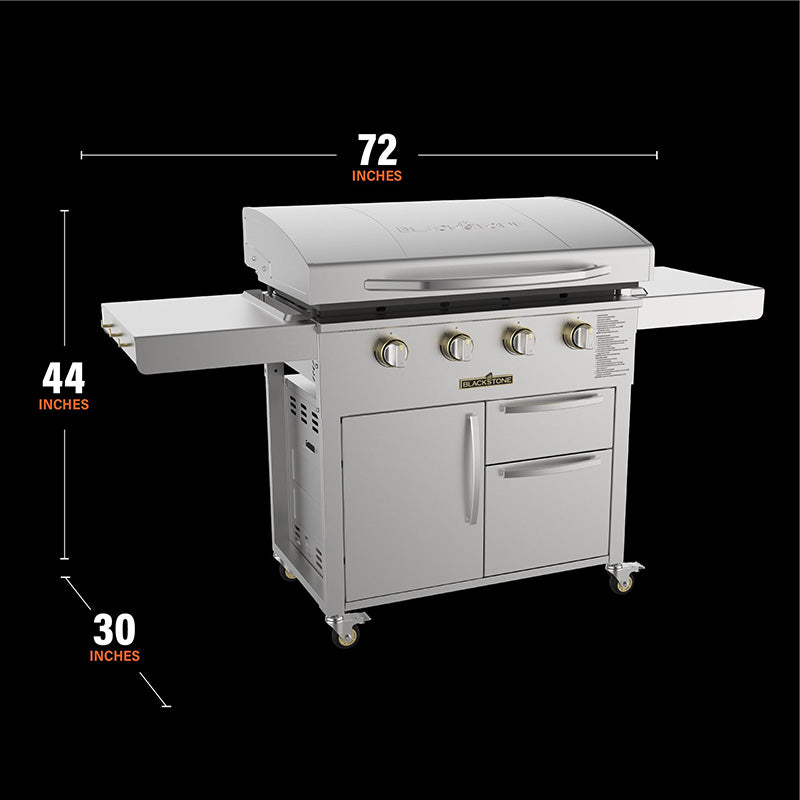 Blackstone Select 36 inch griddle with four burners and storage drawers